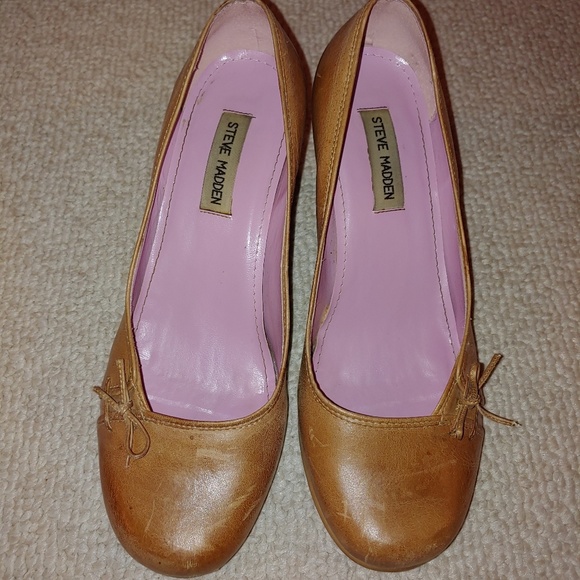 90s Steve Madden brown kitten heels w/bows - Picture 2 of 8